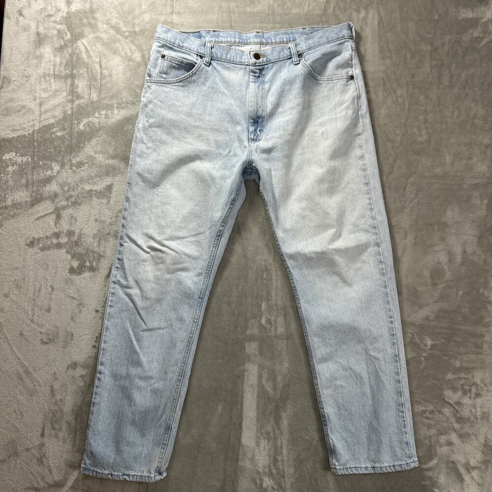Wrangler Jeans Mens 38x30 Relaxed Straight Fit Lt Wash Western Work Casual